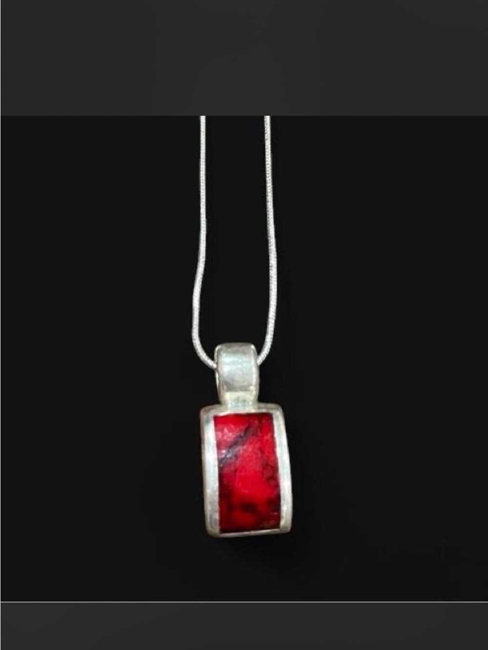 925 sterling silver Red Jasper pendant